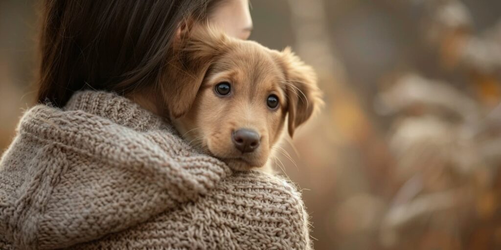Welpen benötigen viel Liebe und Zuneigung von den Hundehaltern. Auch in der Welpenschule darf Kuscheln nicht zu kurz kommen.